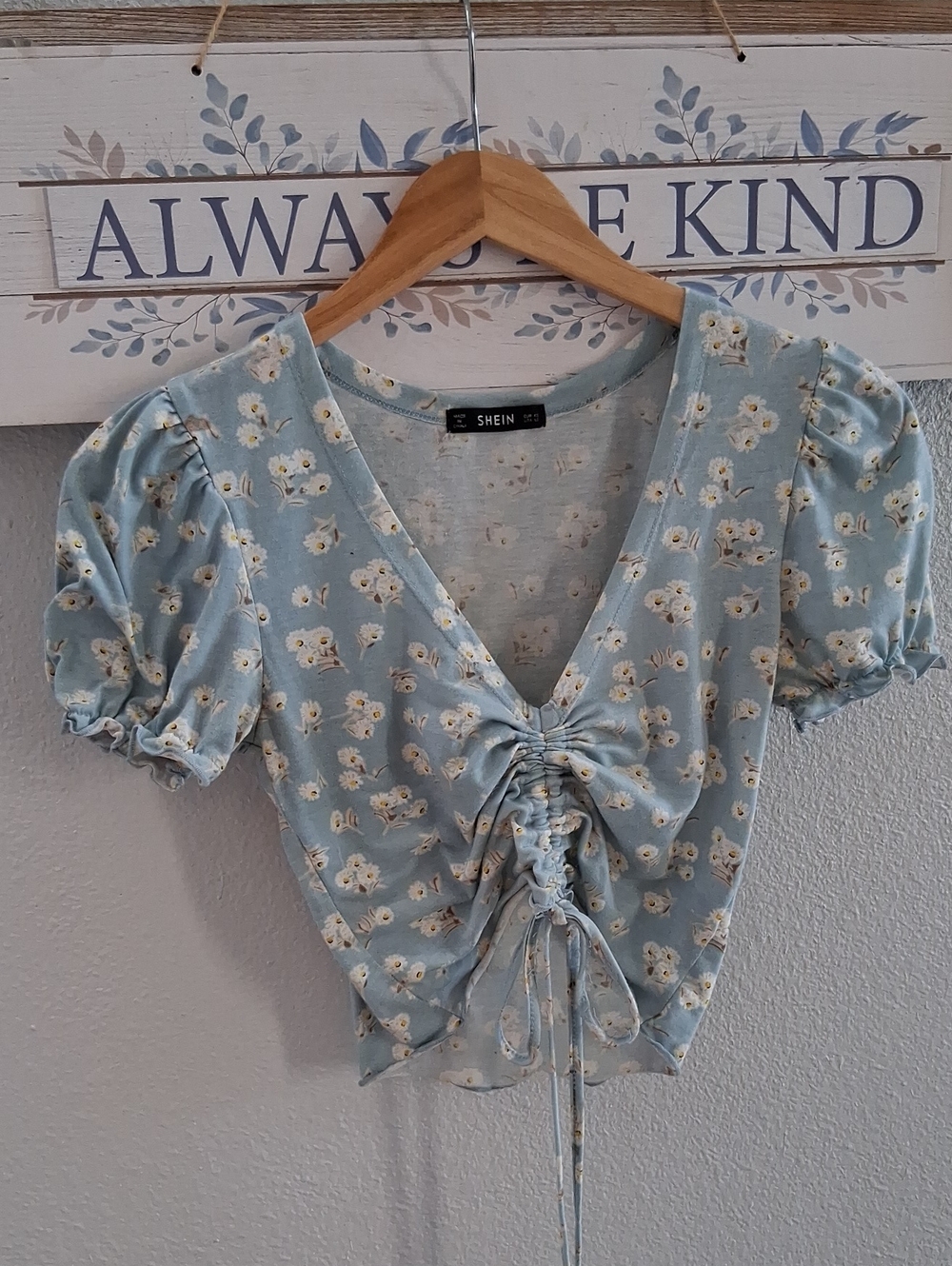5/$13 SHEIN floral ruched top